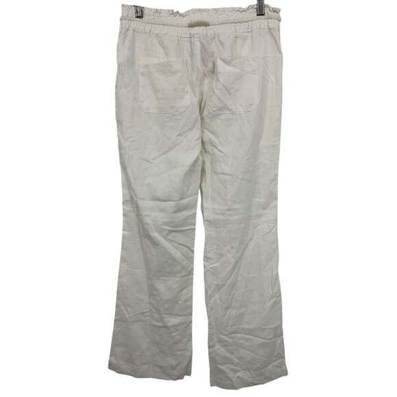 Roxy Womens White Linen Elastic Waist Drawstring Pants Size Small S Casual New - Picture 1 of 9